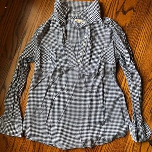 Gap Maternity navy plaid shirt